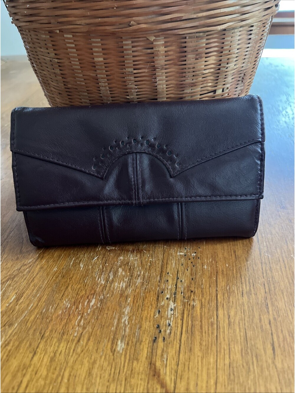 Vintage Roger Gimbel Accessories Burgundy Tri-Fold Wallet Coin Purse - R8065108